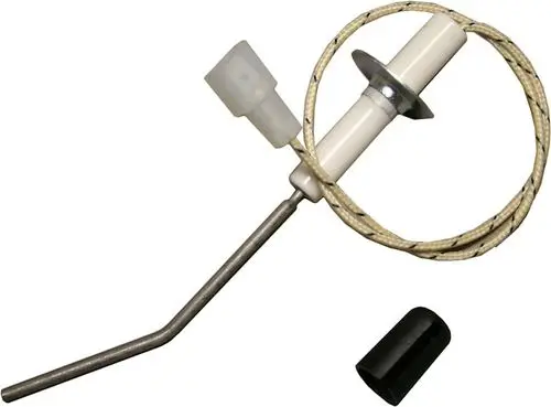 Ionisationselektrode von Bosch mit Kabel und Stecker. Metallsensor mit Keramikkörper, zur Messung in Heizungsanlagen oder Gasgeräten geeignet.
